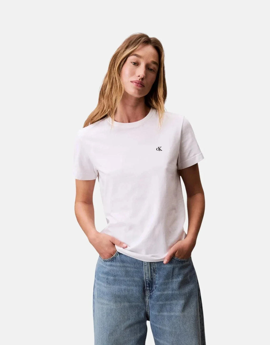 Calvin Klein Archive Jersey Crew White T-Shirt