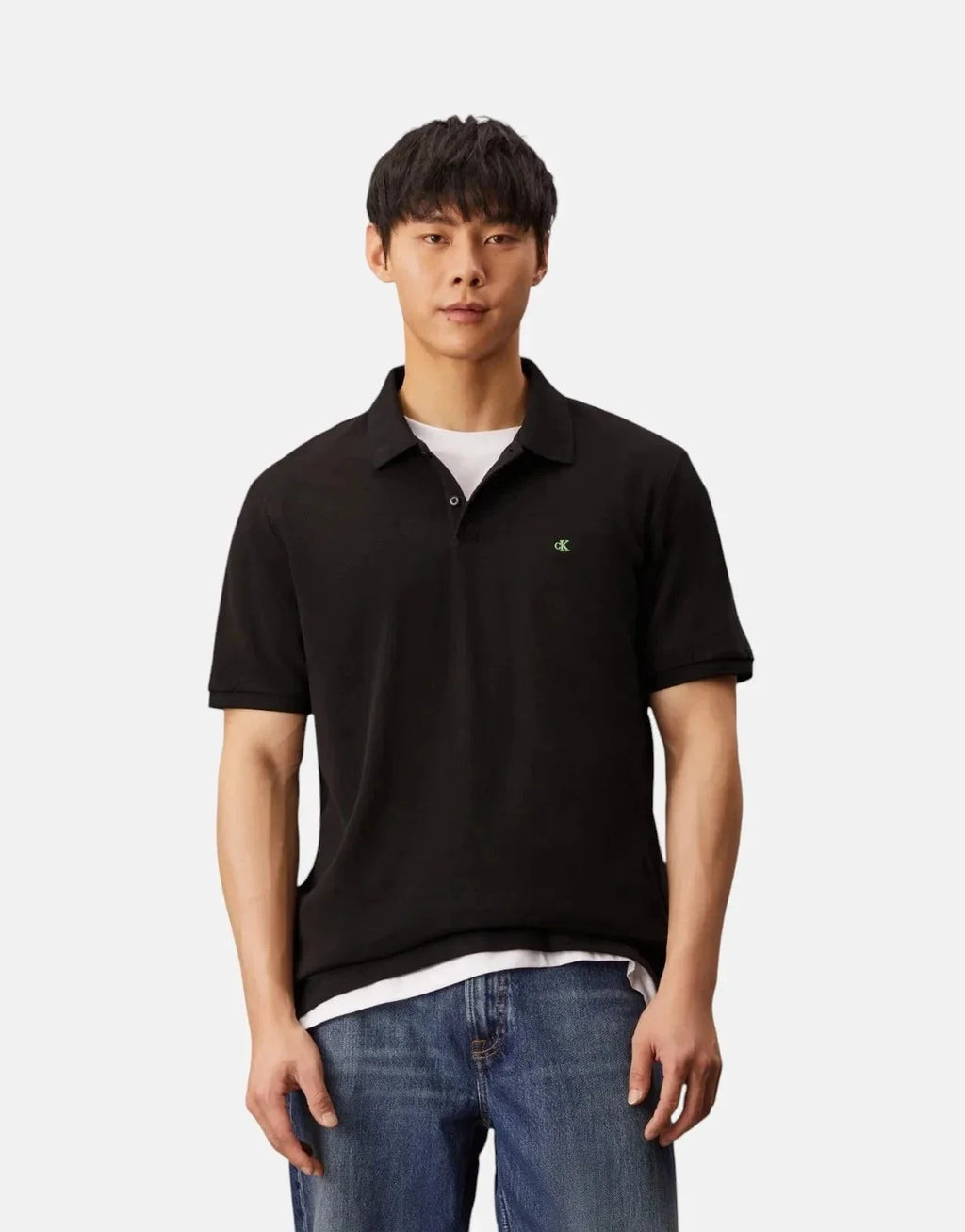 Calvin Klein Casual Pique Black Polo Shirt