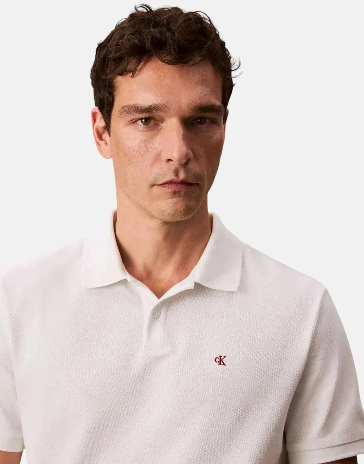 Calvin Klein Casual Pique White Polo Shirt