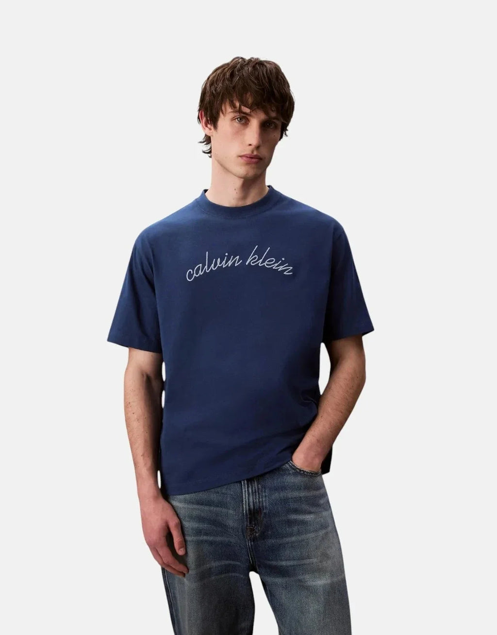 Calvin Klein Center Chain Stitch Blue T-Shirt