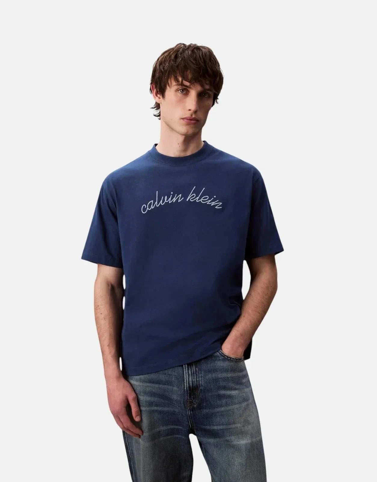 Calvin Klein Center Chain Stitch Blue T-Shirt
