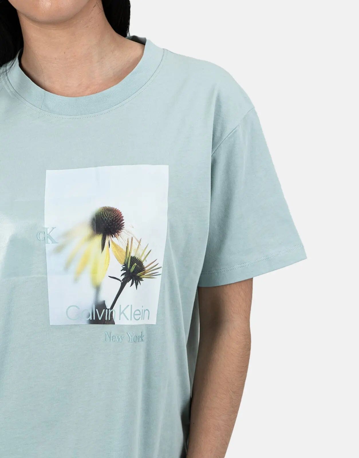 Calvin Klein Flower Graphic Relaxed Light Blue T-Shirt