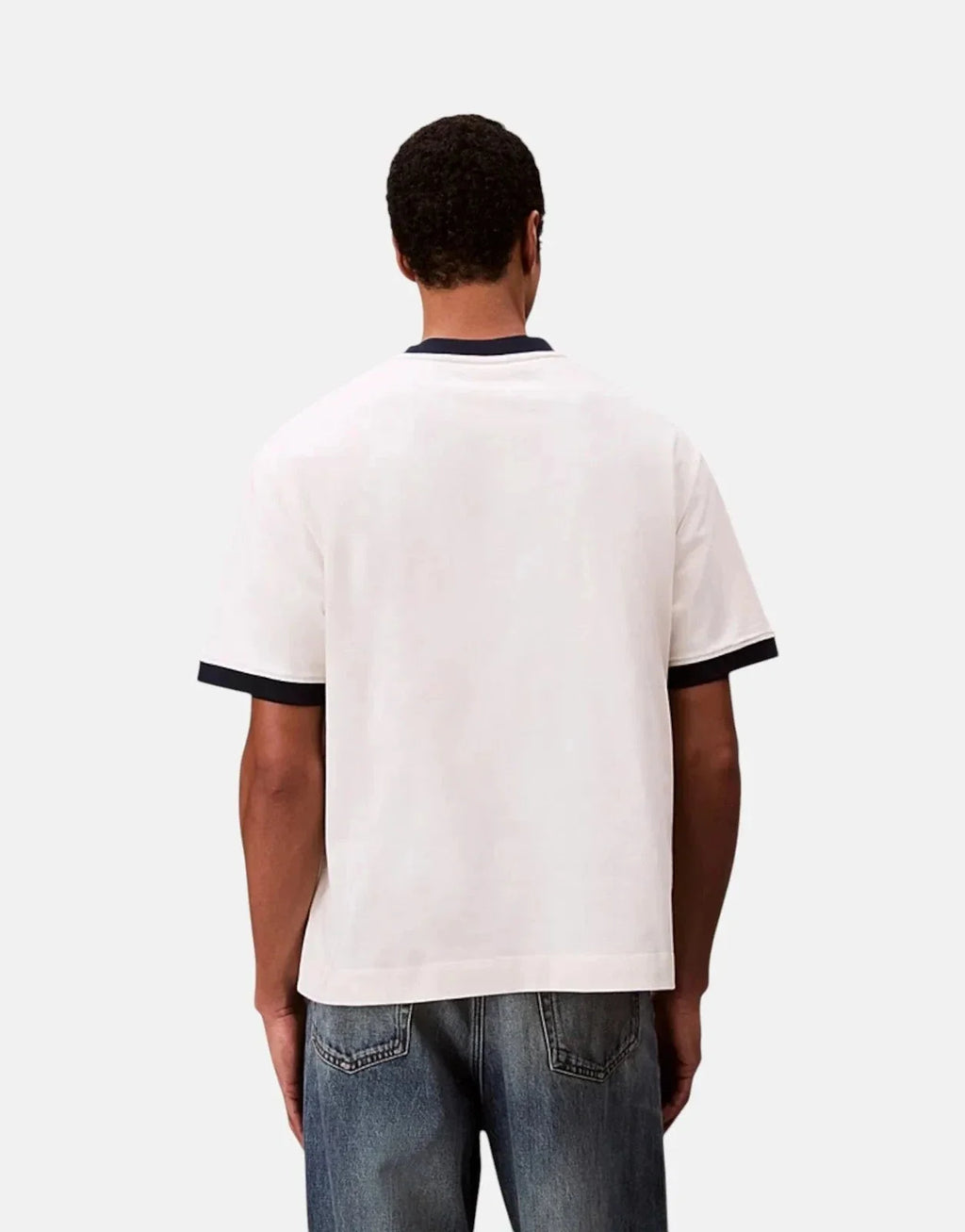 Calvin Klein Retro Logo Ringer Off White T-Shirt