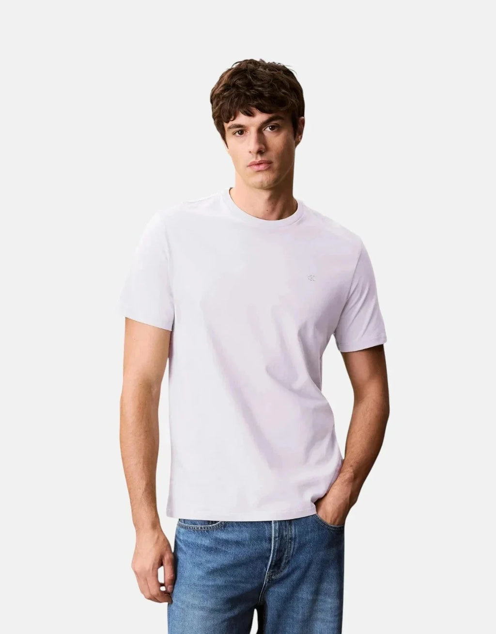Calvin Klein Smooth CTN Solid White T-Shirt