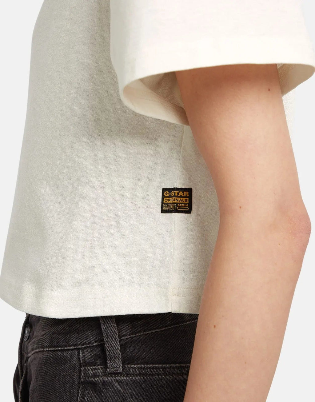 G-Star RAW Felt Logo Boxy Milk T-Shirt