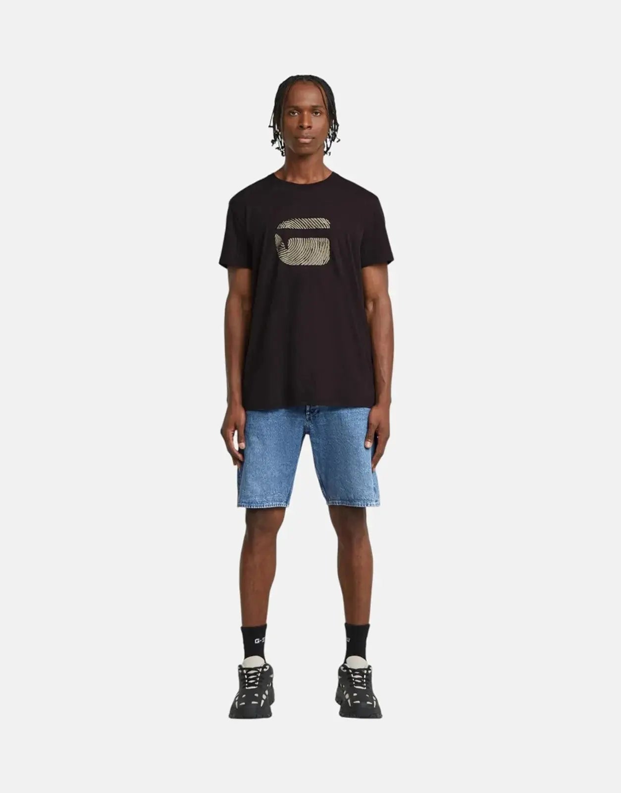 G-Star RAW Finger Print Burger Black T-Shirt
