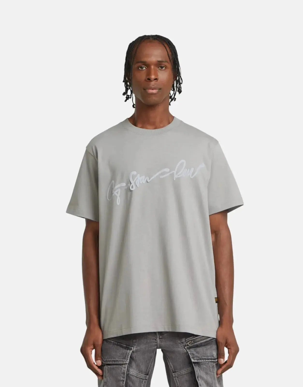 G-Star RAW Flock G-Script Grey Alloy Loose T-Shirt