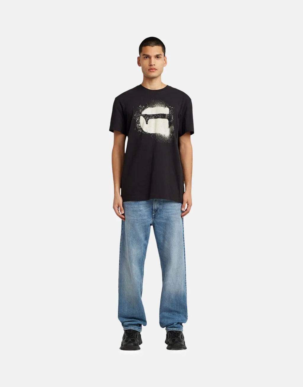 G-Star RAW Spray Logo Black T-Shirt