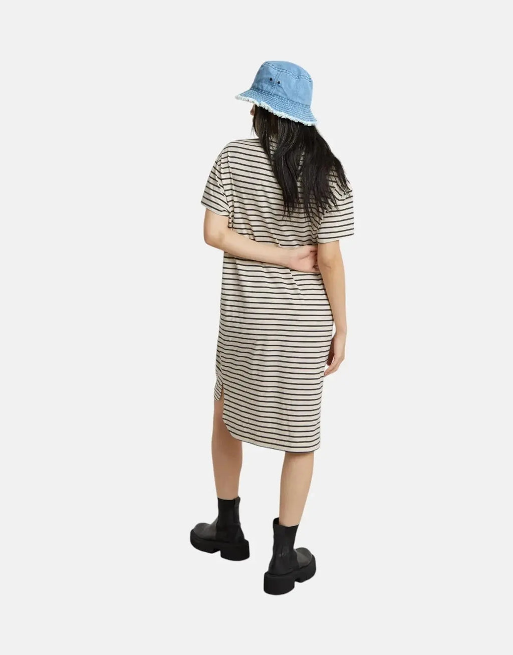 G-Star RAW Striped Loose White/Petrol Dress