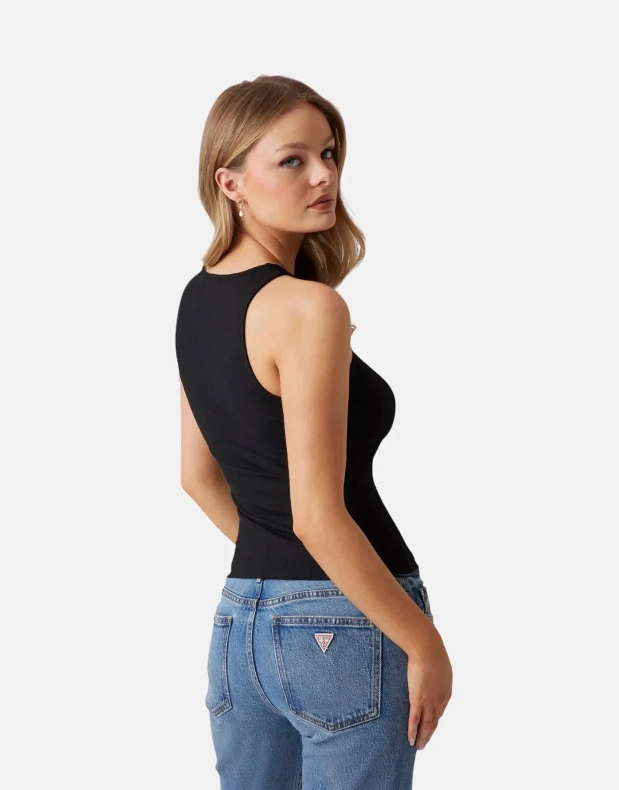 Guess Guendalina Black Round Neck Top