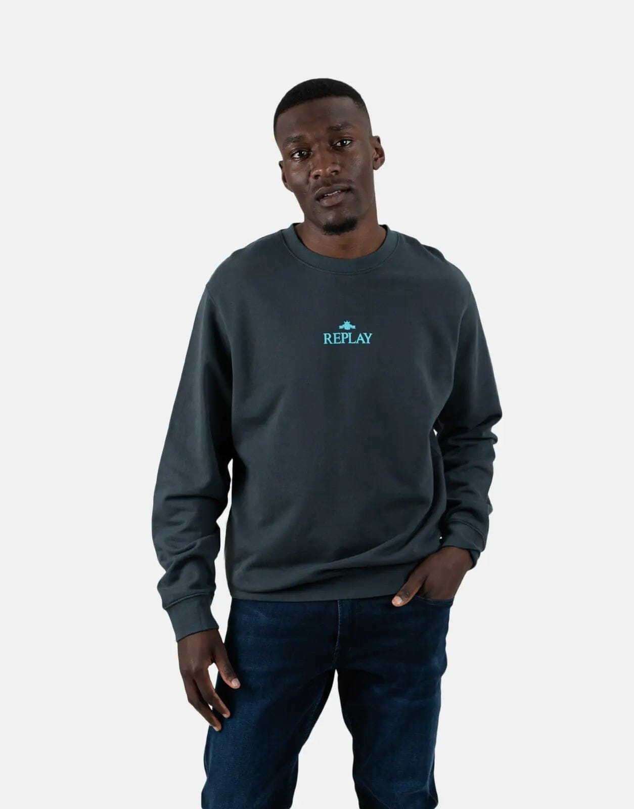 Replay Centre Logo Sweatshirt Grey