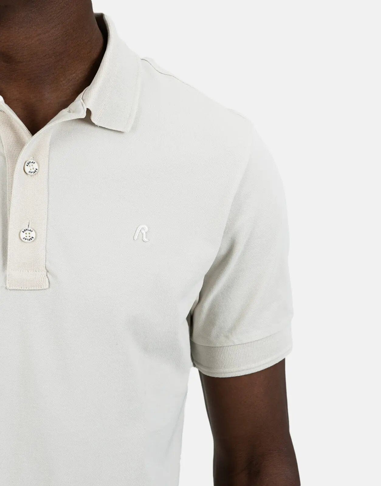 Replay Embroided R-Logo Brown Polo Shirt