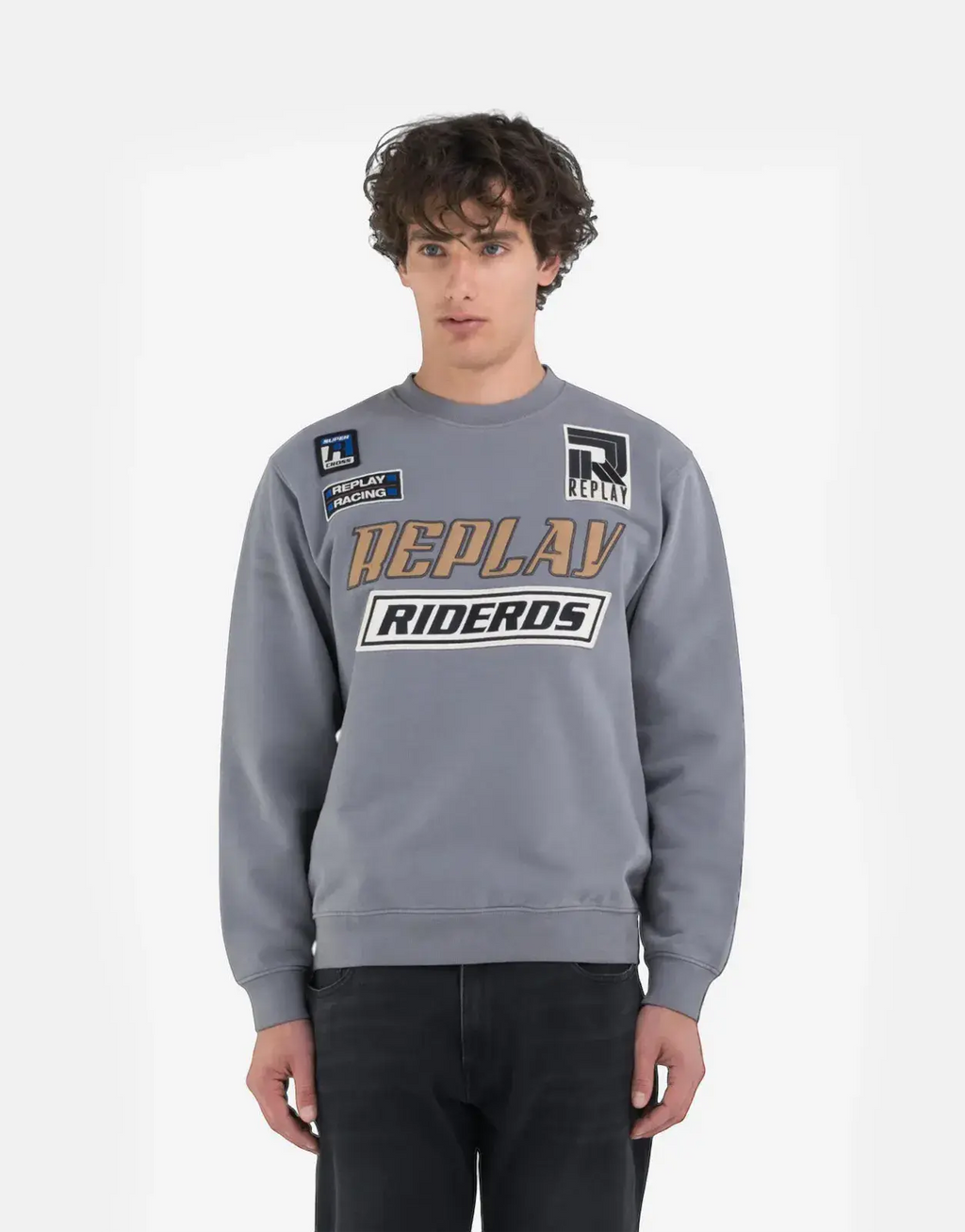 Replay Patch Rider DS Grey Sweater
