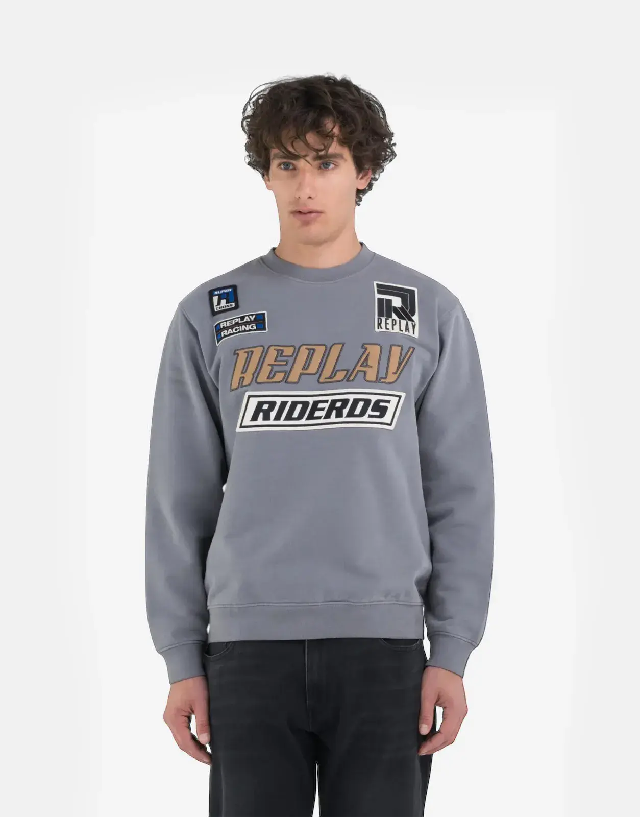 Replay Patch Rider DS Grey Sweater