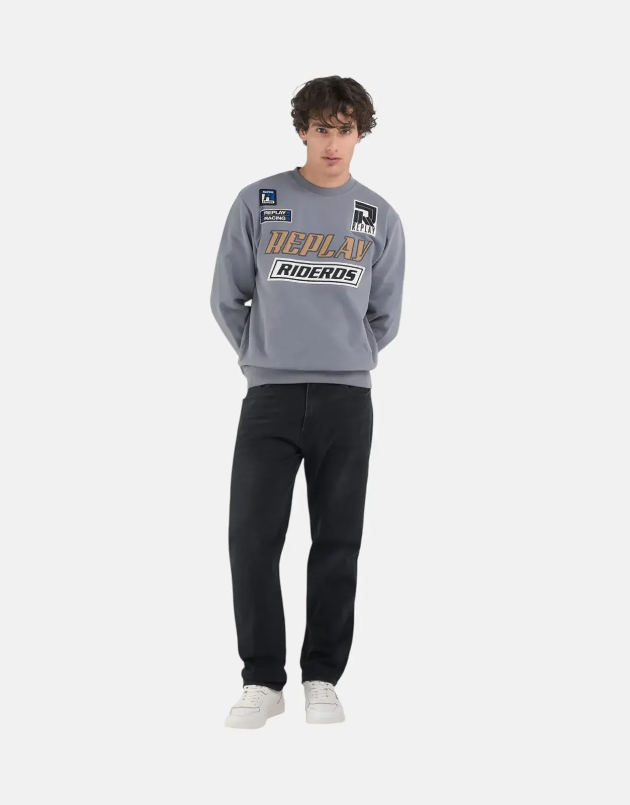 Replay Patch Rider DS Grey Sweater