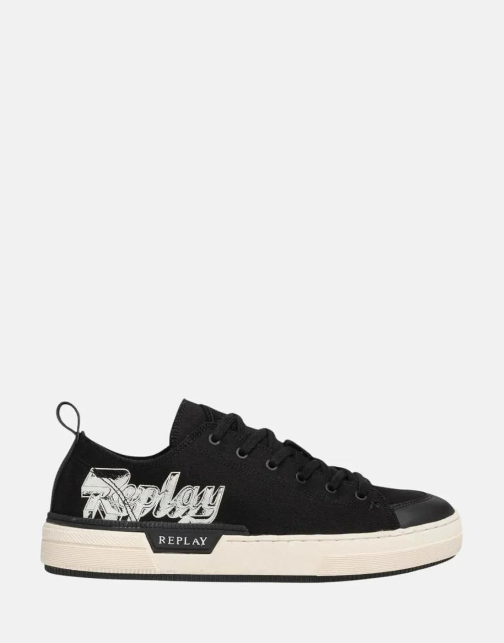 Replay Raily Low Graffiti Black Sneakers