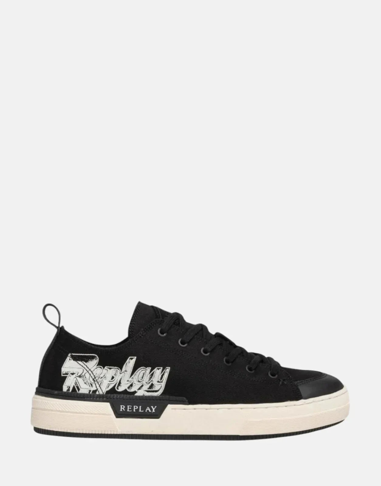 Replay Raily Low Graffiti Black Sneakers