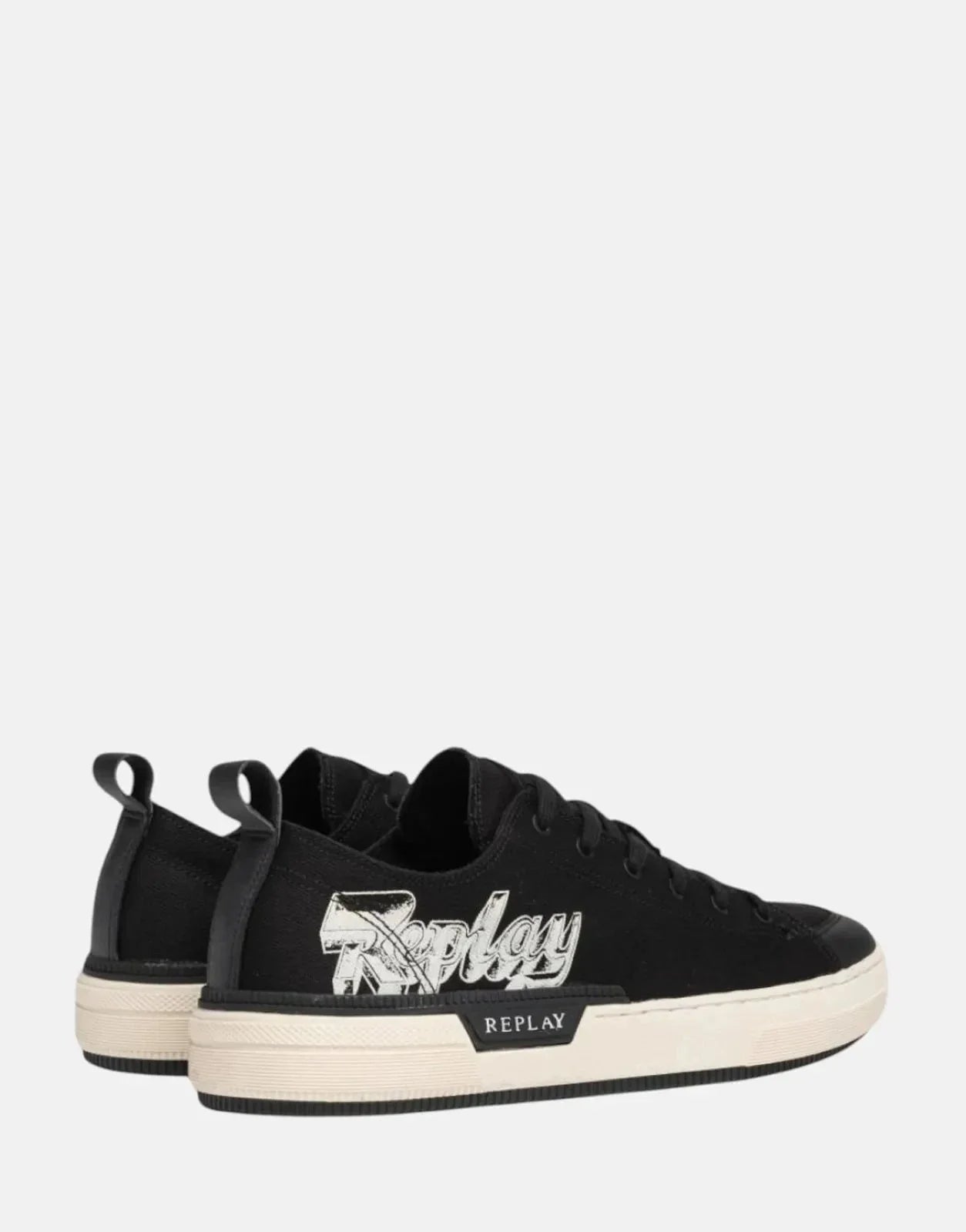 Replay Raily Low Graffiti Black Sneakers