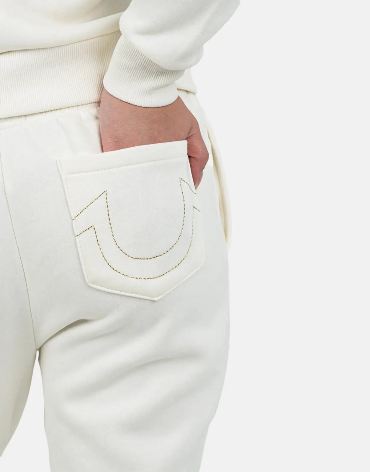 True Religion Script TR Off White Sweatpants