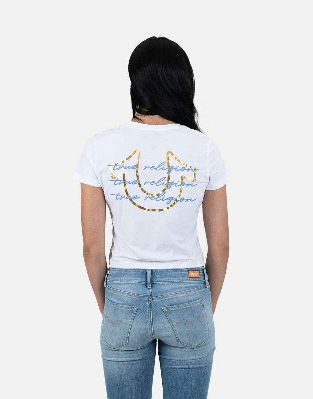 True Religion Tri Script Baby White T-Shirt