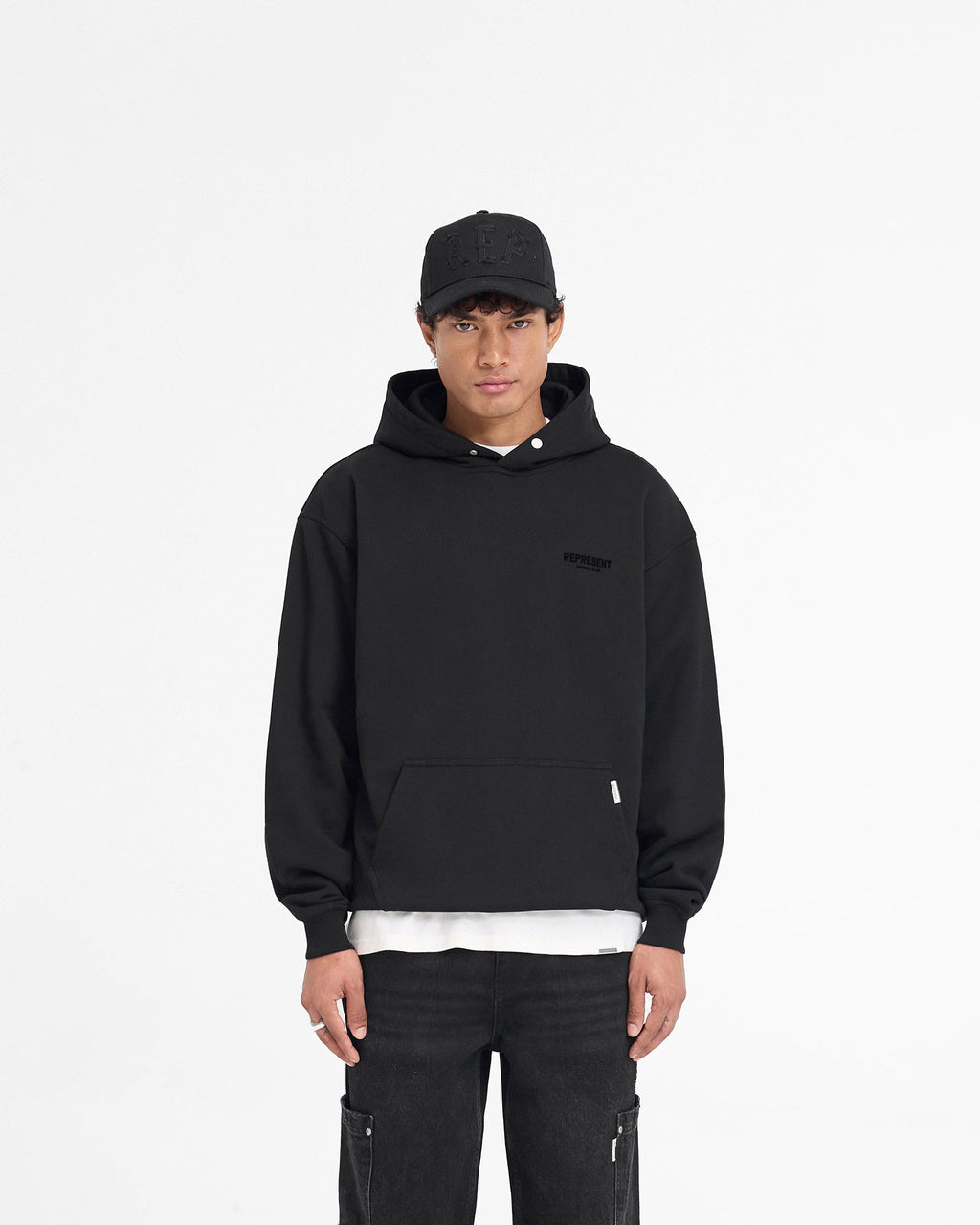 Represent Owners Club Flocked Hoodie - Black