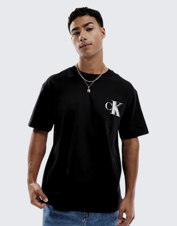 Calvin Klein Bold Short Sleeve T-Shirt In Black Men