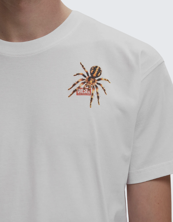 Diesel T-Norm Spider Short Sleeve T-Shirt 100 White Men