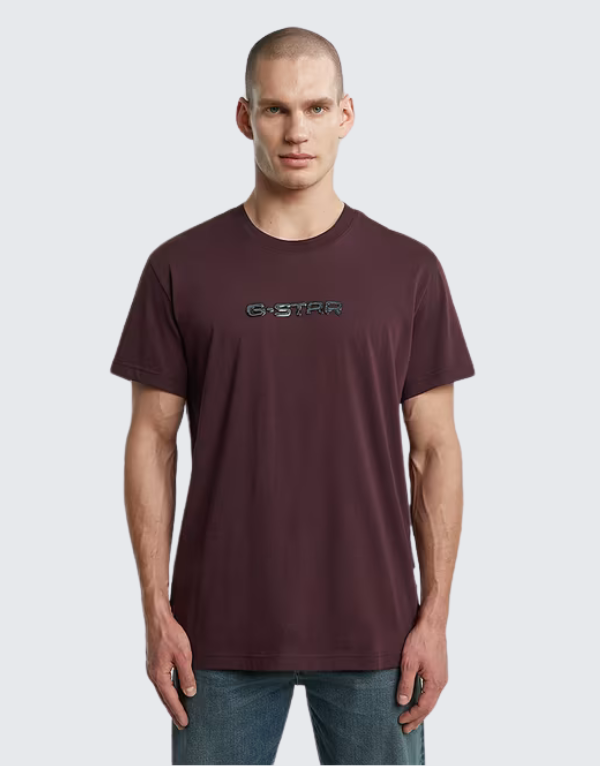 G-Star Raw Gel Print Short Sleeve T-Shirt In Maroon