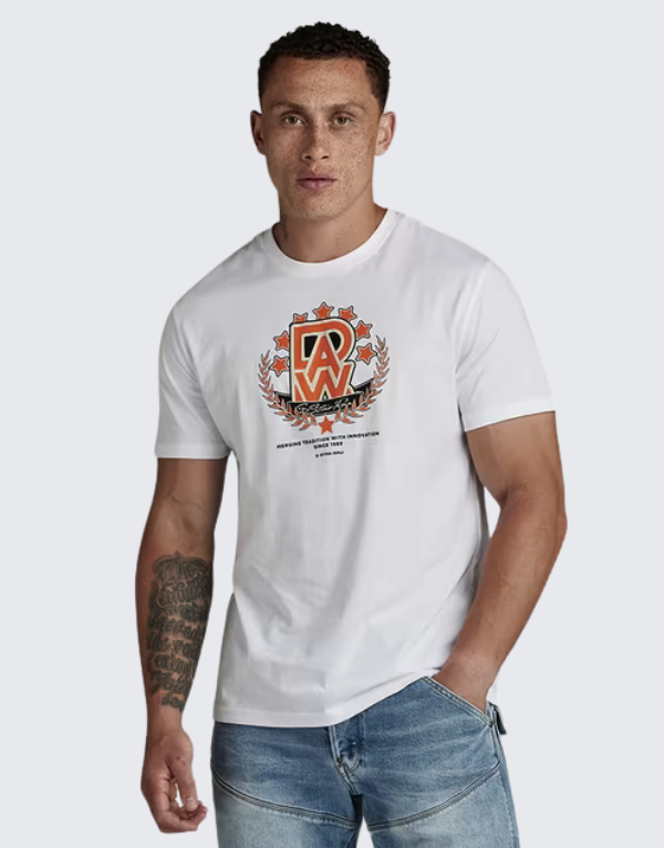 G-Star Raw Royal Varsity Rt Short Sleeve T-Shirt White Men