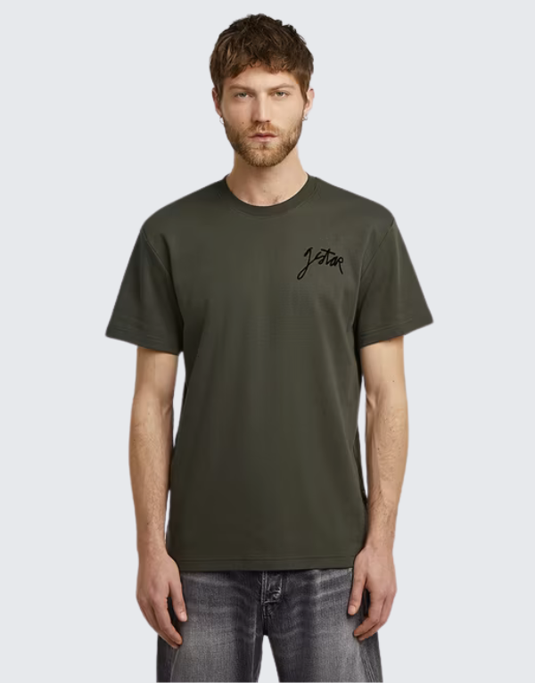 G-Star Raw Script Short Sleeve T-Shirt In Asfalt Men