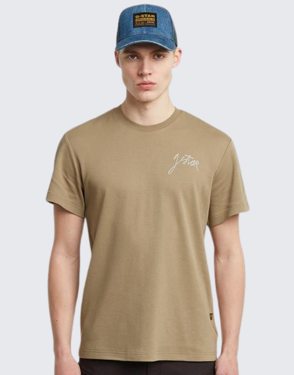 G-Star Raw Script Short Sleeve T-Shirt Safari Men