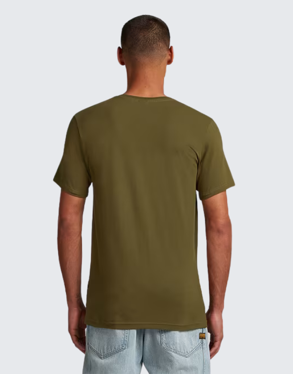 G-Star Raw Slim Base Short Sleeve T-Shirt In Dark Olive Men