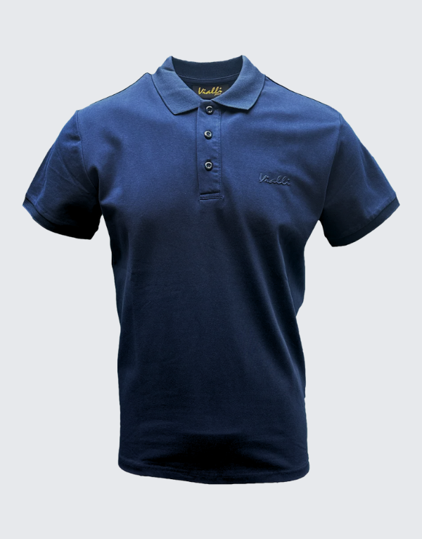 Vialli Dolar Golfer Short Sleeve T-Shirt In Navy Mens