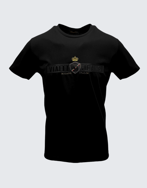 Vialli Kruffy Short Sleeve T-Shirt In Black Men