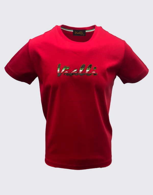 Vialli Latch T-Shirt In Red Men