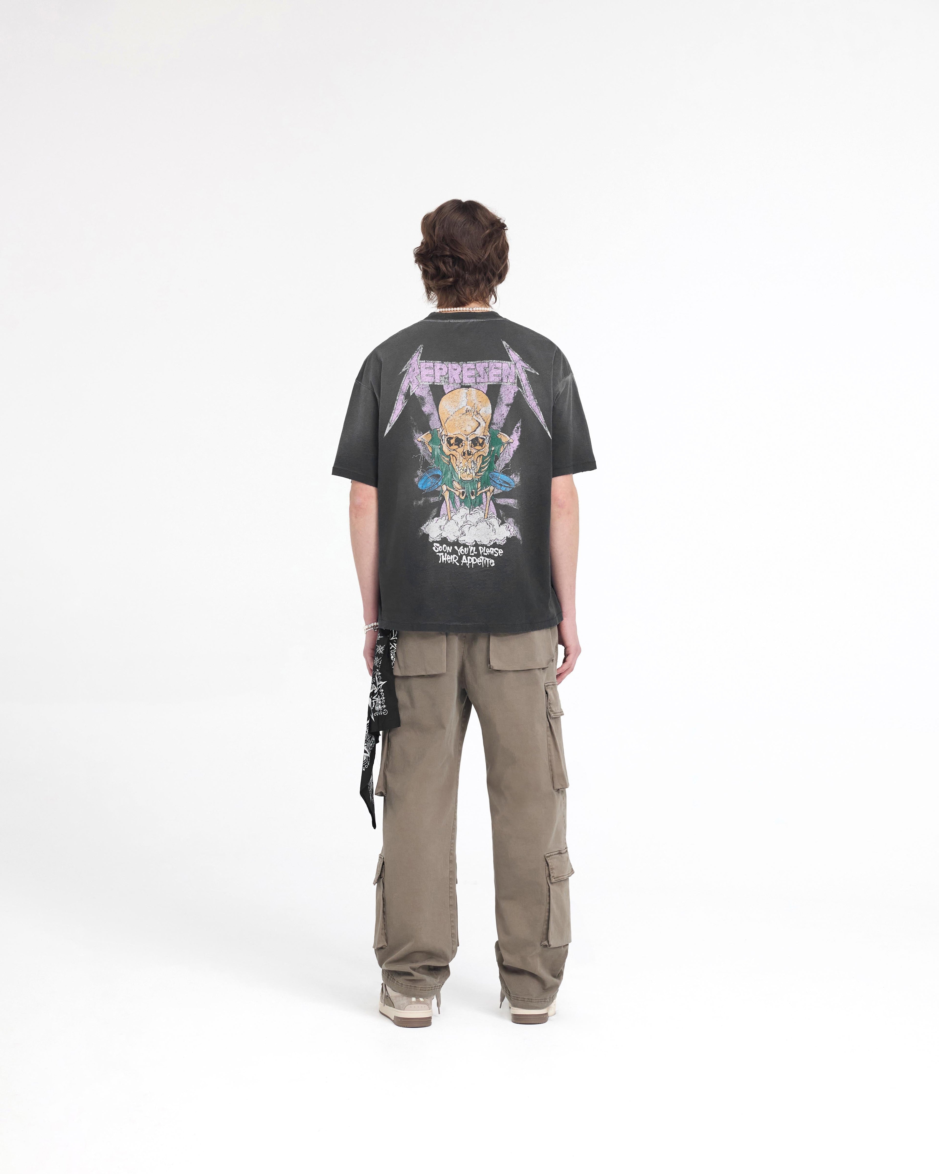 Represent X Metallica Justice T-Shirt - Stained Black